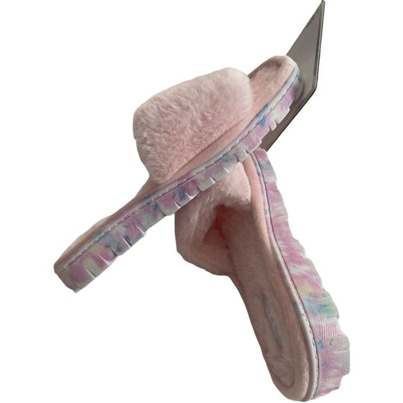 🌹NWT Women’s Slippers FIFTH & LUXE Faux Fue  Pink Size 9 - Picture 5 of 10
